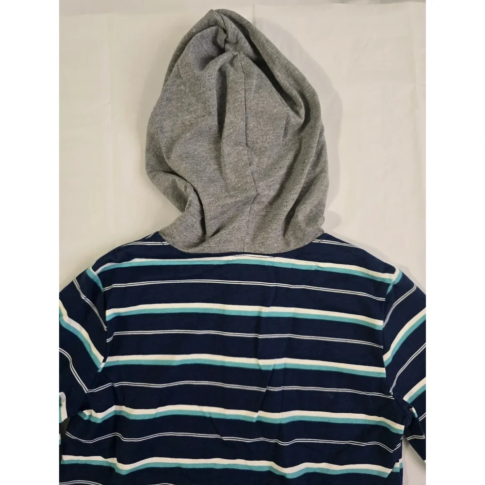 Carters Boys 3T 2pc Outfit Set Striped Hooded Henley and Brown Jogger Pants NEW
